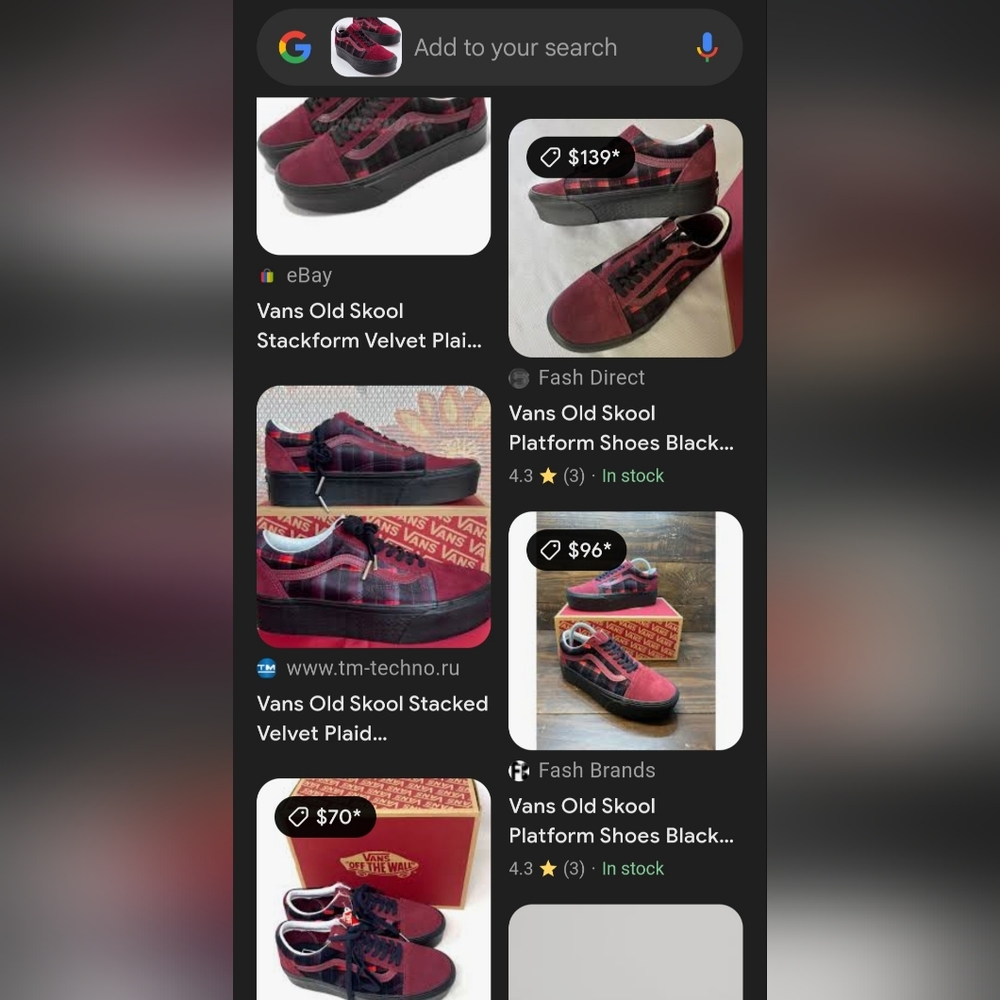 NWT Vans Old Skool Stackform Velvet Plaid Port Red Plaid Platform Sneakers - 9 - Picture 10 of 10